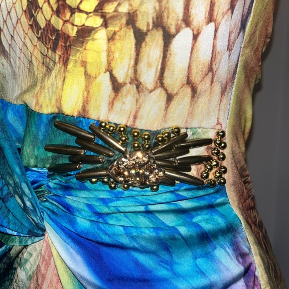 V&K Studio Beaded Printed Dress - Picture 2 of 4